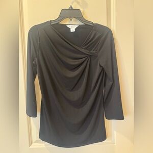 Liz Claiborne Black Draped Top
